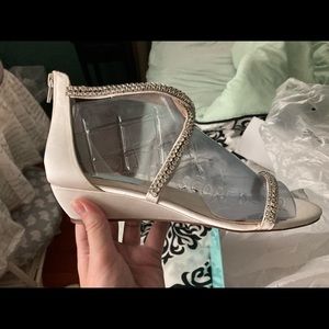 Betsy Johnson Crystal Embellished Wedges